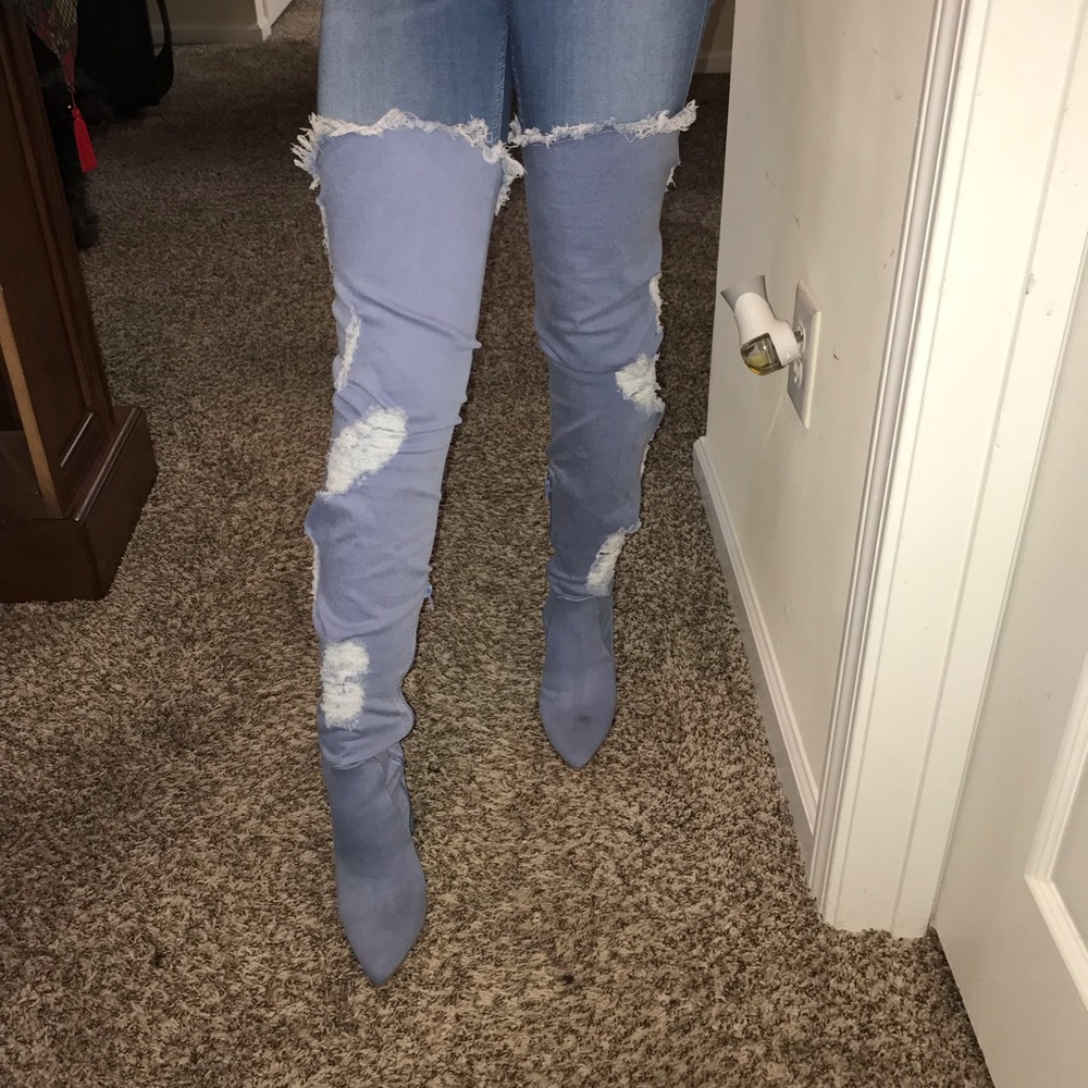 Jean Thigh High Boots